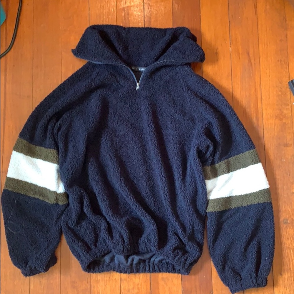 Fluffy warm half-zip sweater